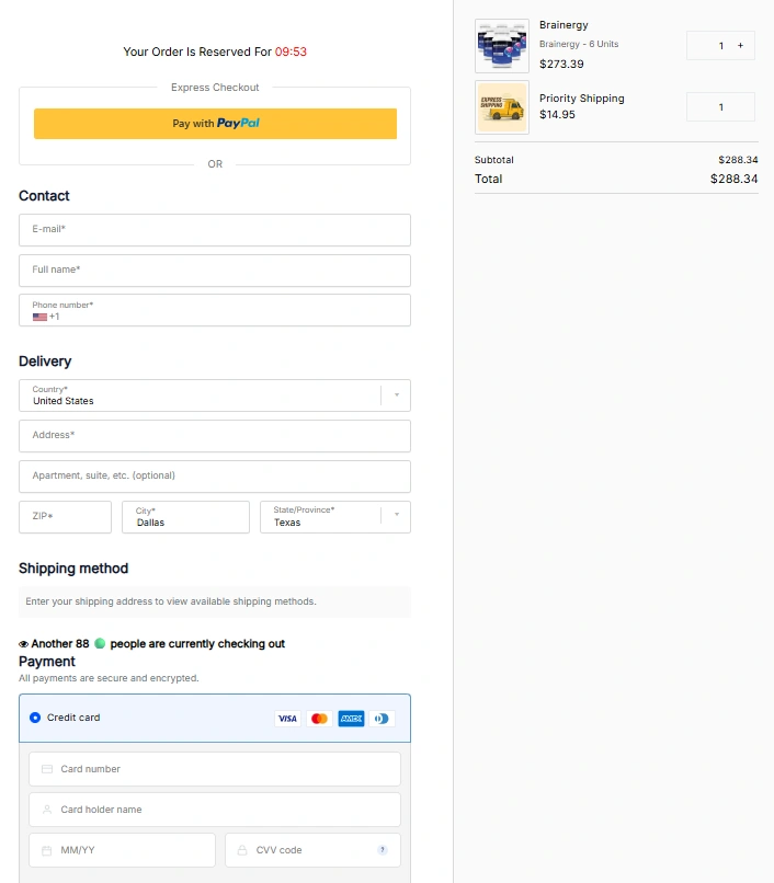 Brainergy Brainergy Order Page